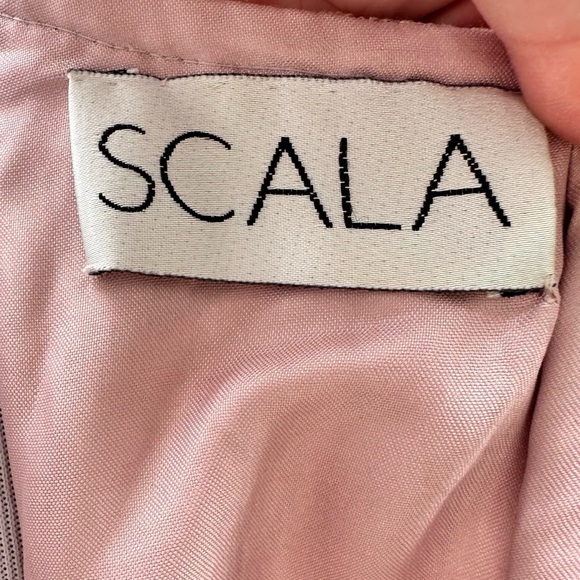 Scala Beaded Soutache Lace Gown Maxi Dress Pale Baby Pink Small Sleeveless - Picture 13 of 17